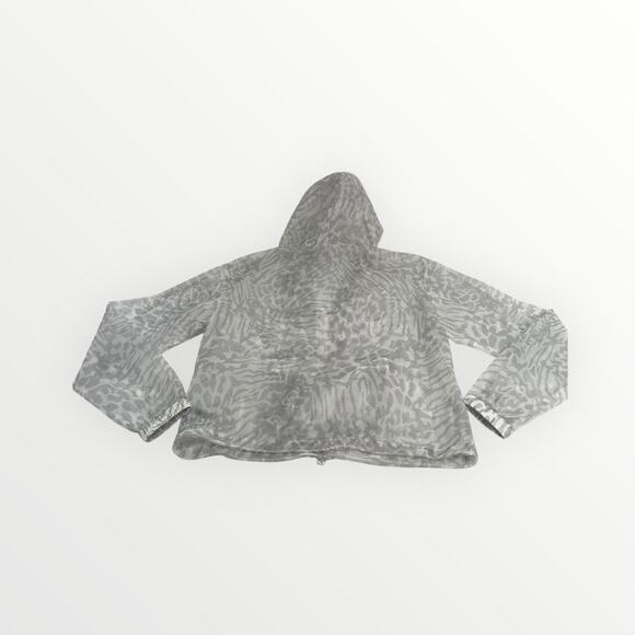 Good American Icy Leopard Print Windbreaker Jacket Packable Y2K Chic Size M NWT - Picture 4 of 16